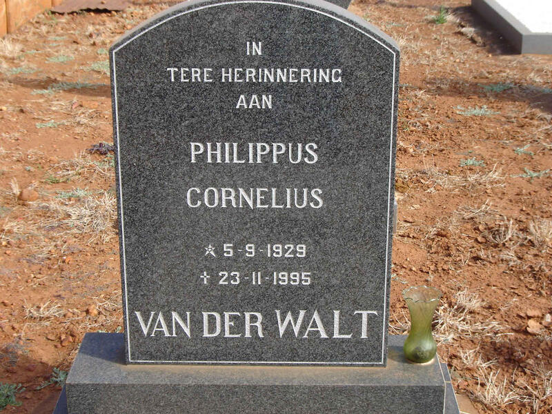 WALT Philippus Cornelius, van der 1929-1995