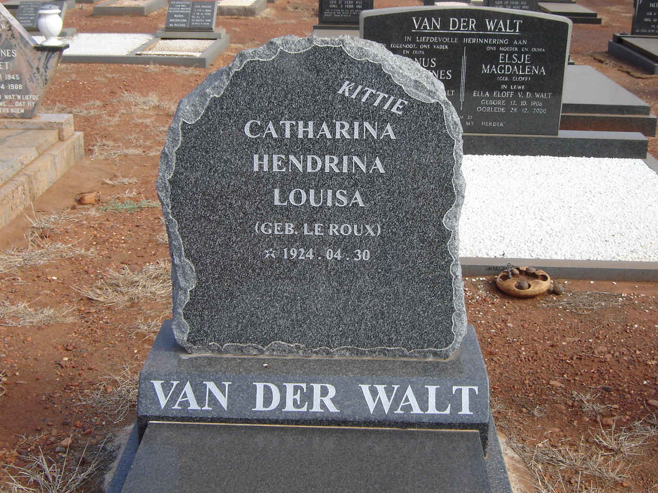 WALT Catharina Hendrina Louisa, van der nee LE ROUX 1924-