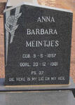 MEINTJES Anna Barbara 1897-1981