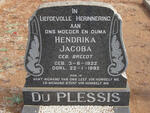 PLESSIS Hendrieka Jacoba, du nee BREEDT 1922-1992