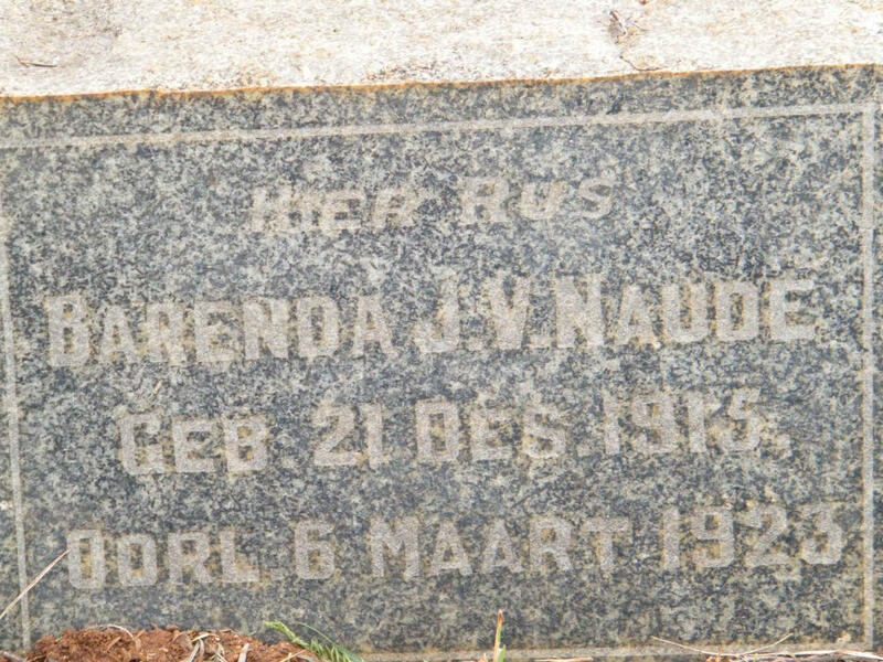 NAUDE Barenda J.V. 1915-1923