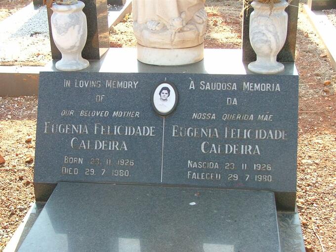 CALDEIRA Eugnia Felicdade 1926-1980