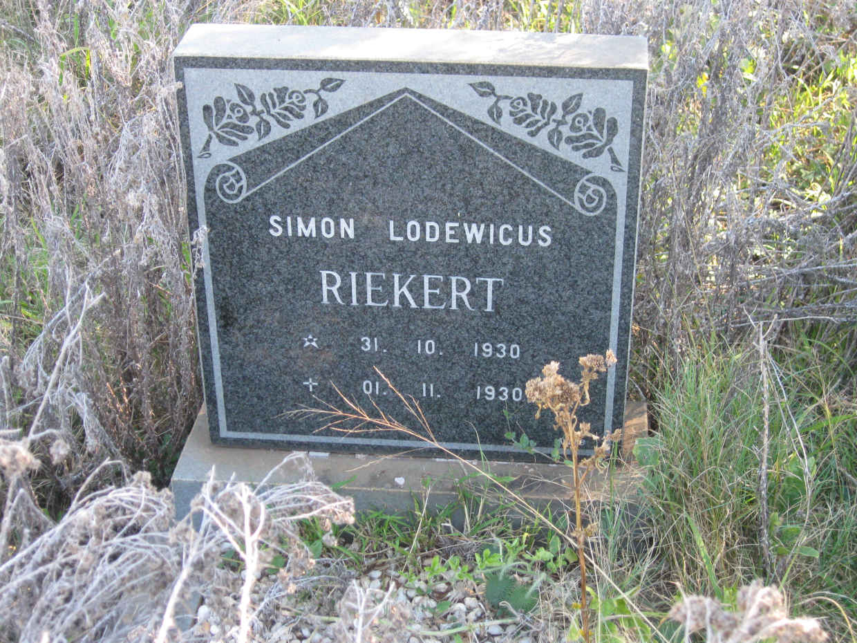 RIEKERT Simon Lodewicus 1930-1930