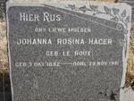 HAGER Joseph E.H. 1882-1952 & Johanna Rosina LE ROUX 1892-1981 
