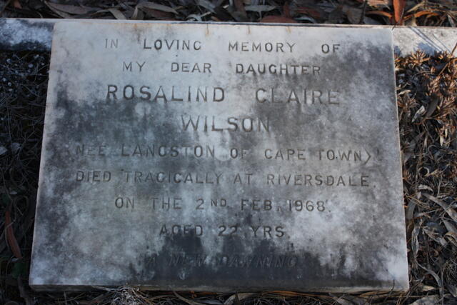 WILSON Rosalind Claire nee LANGSTON ?-1968