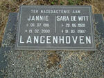 LANGENHOVEN Jannie 1916-2000 & Sara DE WITT 1920-2007