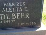 BEER Aletta E., de 1907-1986