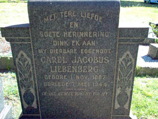 LIEBENBERG Carel Jacobus 1887-1944