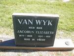 WYK Jacobus, van 1877 - 1969 & Elizabeth 1914 - 1911