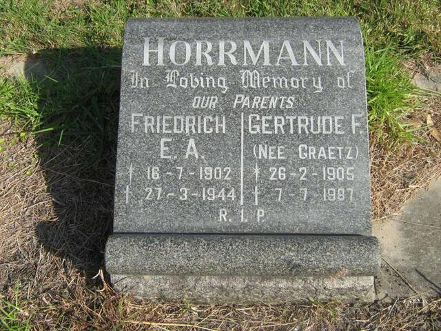 HORRMANN Friedrich E.A. 1902-1944 & Gertrude F. GRAETZ 1905-1987