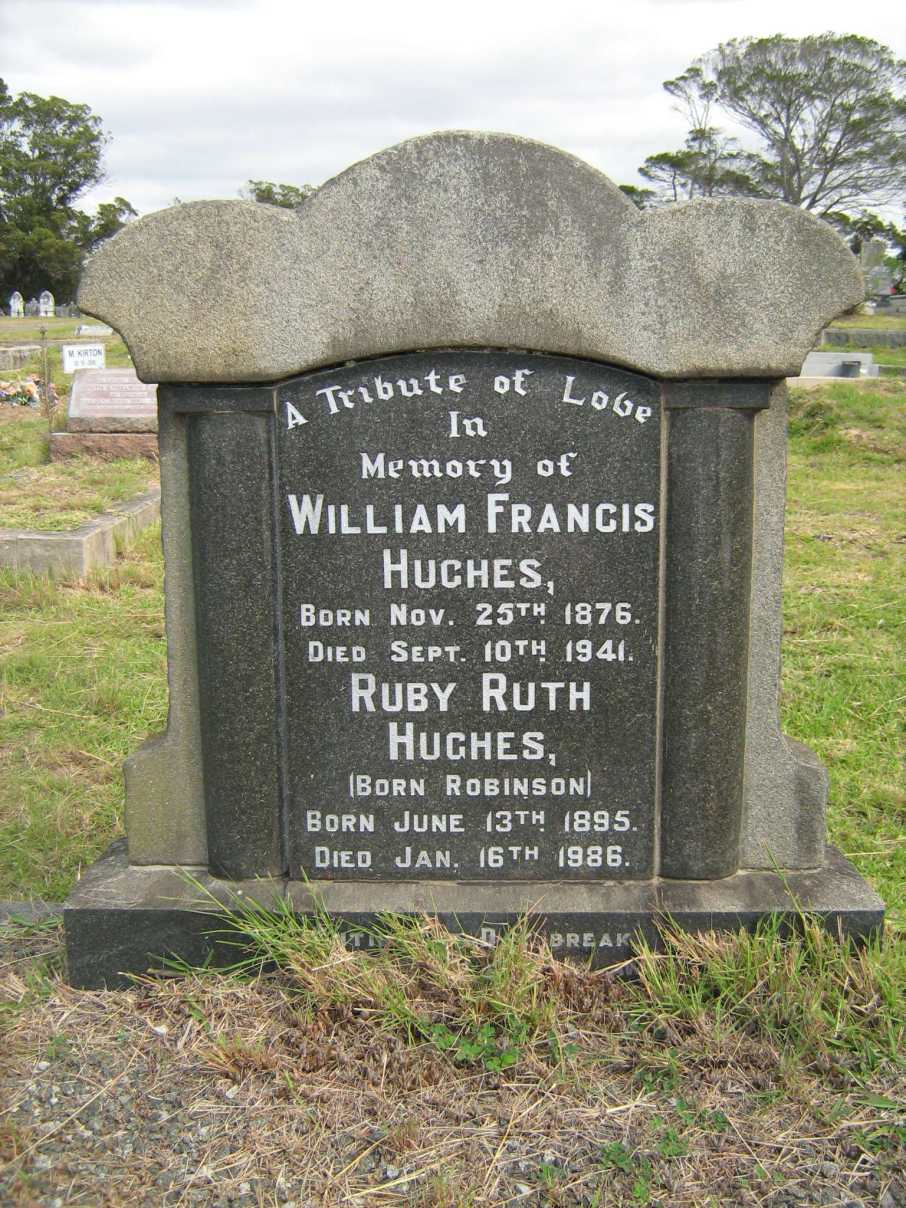 HUGHES William Frances 1876-1941 & Ruby Ruth ROBINSON 1895-1986