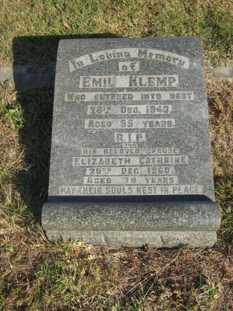 KLEMP Emil -1943 & Elizabeth Cathrine -1960