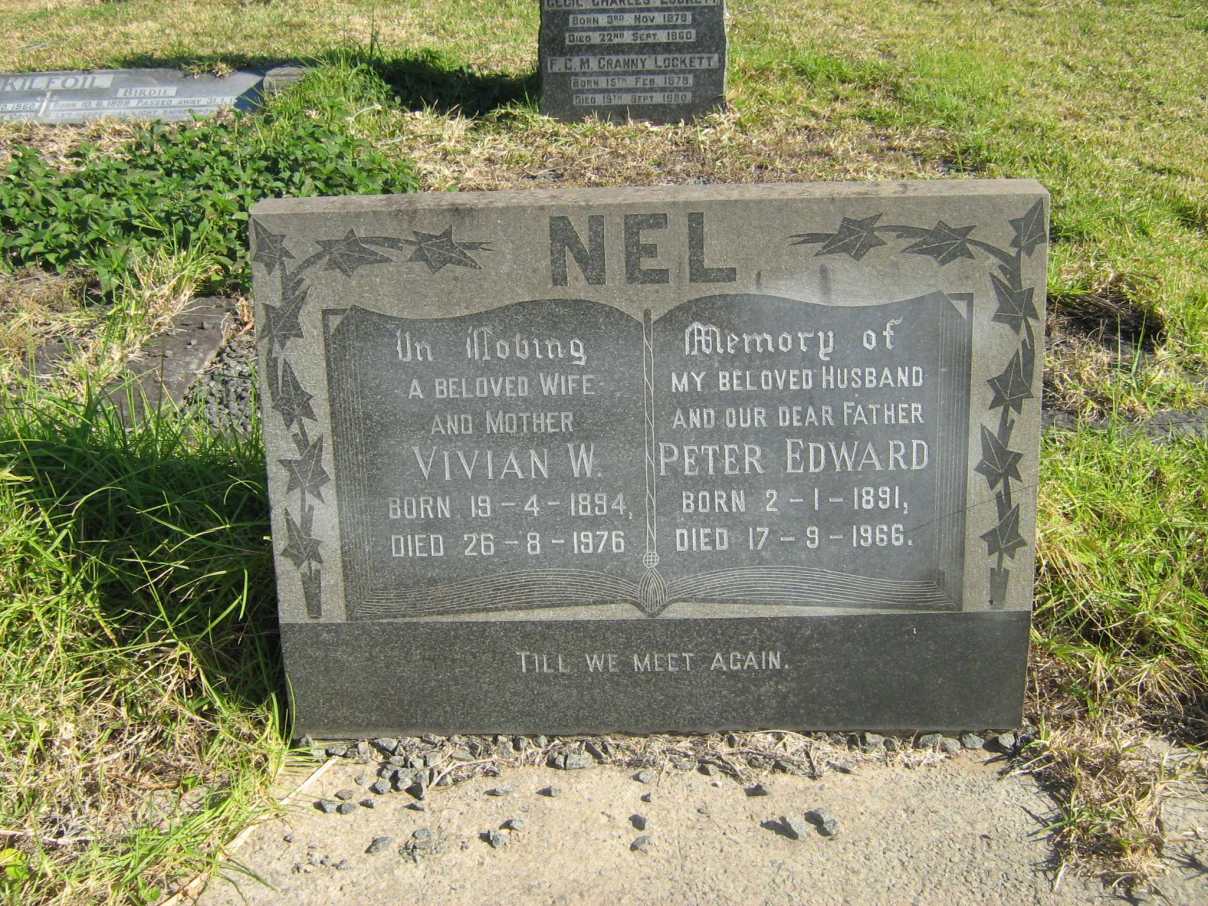 NEL Peter Edward 1891-1966 & Vivian W. 1894-1976