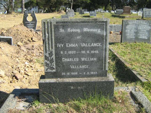VALLANCE Charles William 1899-1952 & Ivy Emma 1902-1948