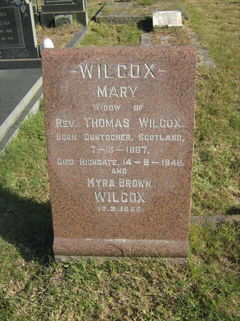 WILCOX Mary 1867-1948 :: WILCOX Myra Brown -1956