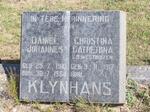 KLYNHANS Daniel Johannes 1910-1964 & Christina Catherina V.D. WESTHUIZEN 1917-