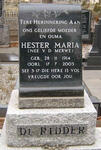 RIDDER Hester Maria, de nee V.D. MERWE 1914-2003