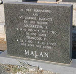 MALAN Francois F. 1912-1992 & Magaretha S. 1919-1980
