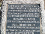 SIMPSON John -1927 :: SIMPSON  Isabella nee DEAS -1908 :: SIMPSON Helen  -1912 :: KIRKPATRICK William Brown  -1925
