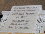 WET Johanna Maria, de nee HERMANS 1875-1935