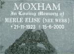 MOXHAM Merle Elise WEBB 1923-2000