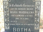 BOTHA Maria Magdalena nee V.D. MERWE 1903-1968