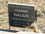 NAUDE Yvonne nee BOTES 1927-200?