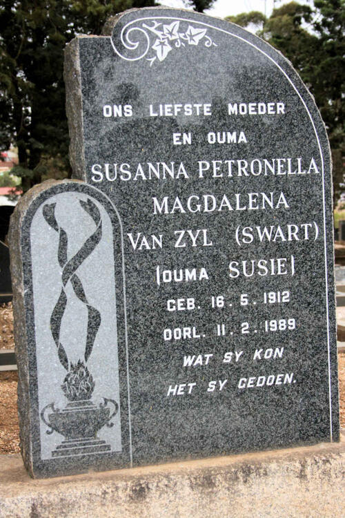 ZYL Susanna Petronella Magdalena, van neé SWART 1912-1989