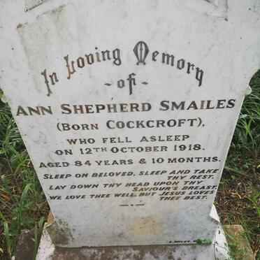 SMAILES Ann Shepherd nee COCKCROFT -1918