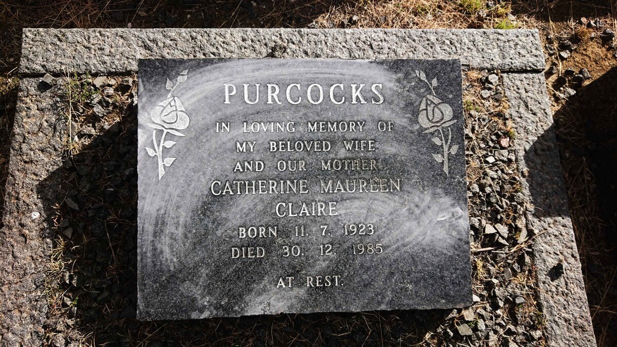 PURCOCKS Catherine Maureen Claire 1923-1985