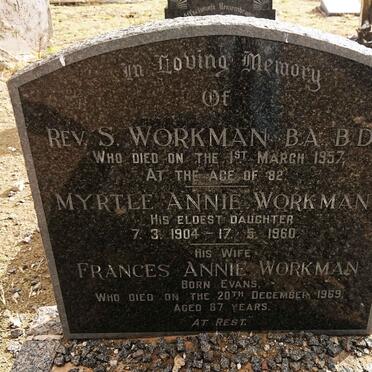 WORKMAN S. -1957 & Frances Annie EVANS -1969 :: WORKMAN Myrtle Annie 1904-1960
