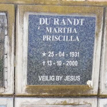 RANDT Martha Priscilla, du 1931-2000