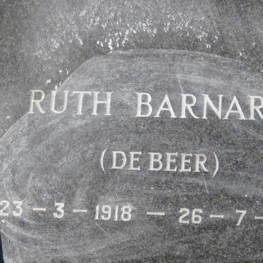 BARNARD J.H.B. 1915-1984 &amp; Ruth DE BEER 1918-1998
