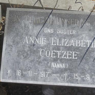 COETZEE Annie Elizabeth 1917-1980