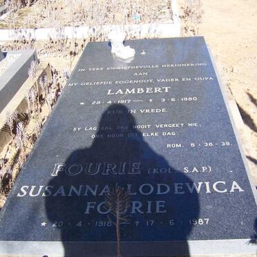 FOURIE Lambert 1917-1980 &amp; Susanna Lodewic 1918-1987