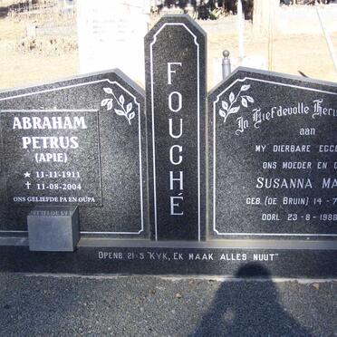 FOUCHE Abraham Petrus 1911-2004 &amp; Susanna Maria DE BRUIN 1921-1988