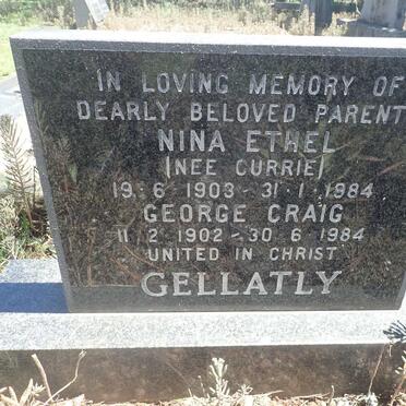 GELLATLY George Craig 1902-1984 &amp; Nina Ethel CURRIE 1903-1984