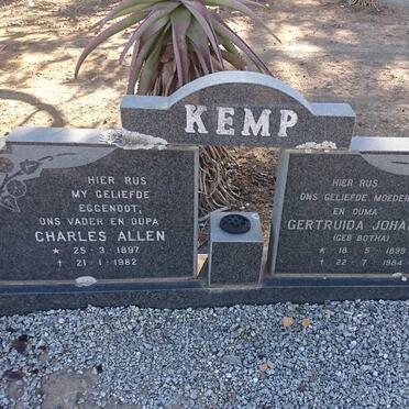 KEMP Charles Allen 1897-1982 &amp; Gertruida Johanna BOTHA 1899-1984