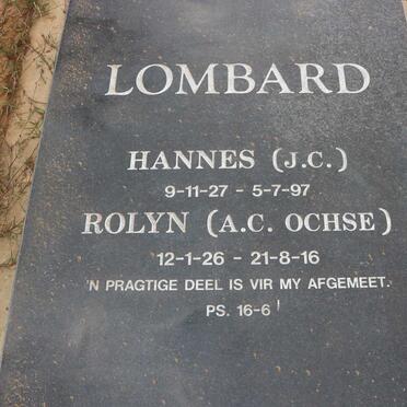 LOMBARD J.C. 1927-1997 &amp; A.C. OCHSE 1926-2016