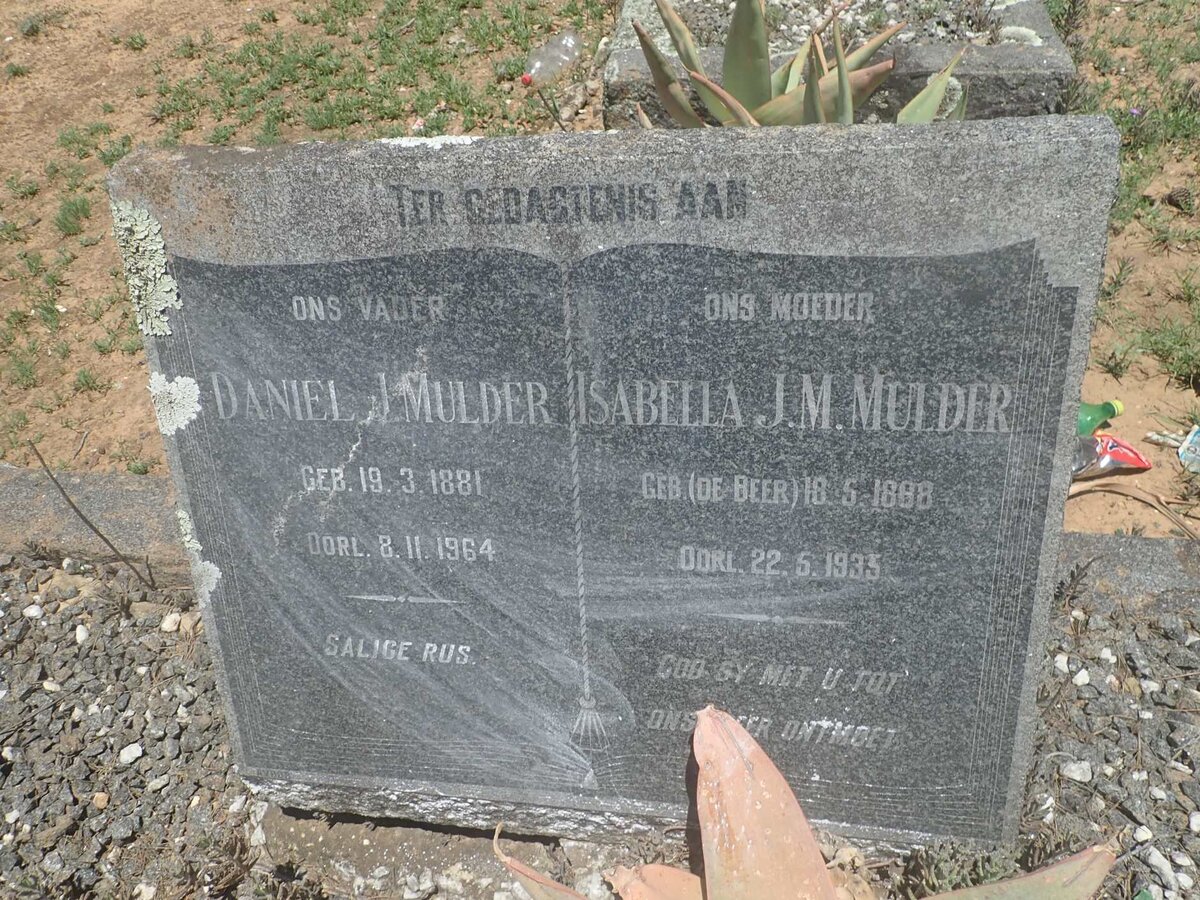 MULDER Daniel J. 1881-1964 &amp; Isabella J.M. DE BEER 1888-1935