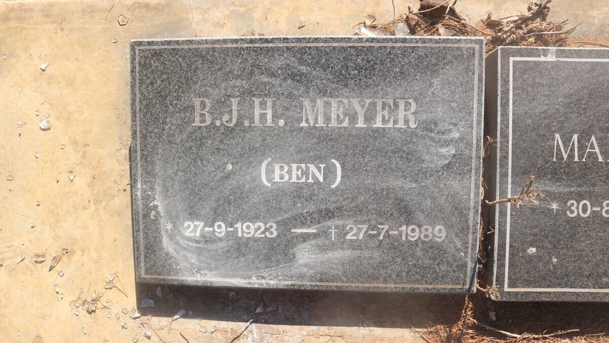 MEYER B.J.H. 1923-1989 &amp; Marcia 1927-2009