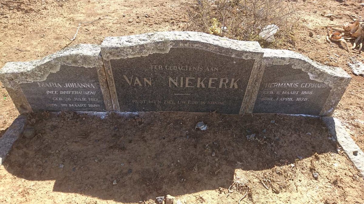 NIEKERK Hermanus Gerhardus, van 1808-1878 &amp; Maria Johanna DRIFTHAUSEN 1812-1889