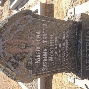 WESTPHAL Magdalena Susanna Cornelia nee KITCHING 1898-1954