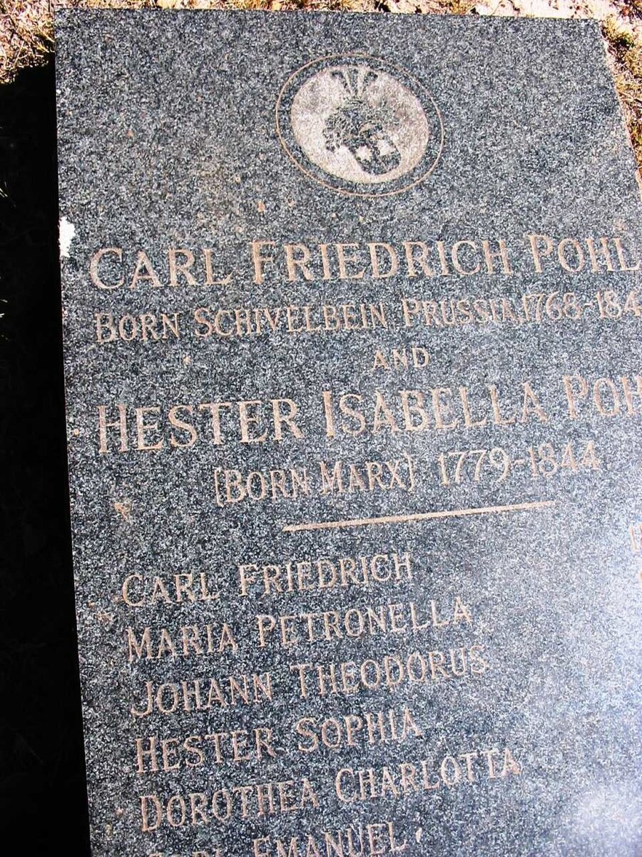 POHL Carl Friedrich 1768-1844 &amp; Hester Isabella MARX 1779-1844