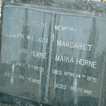 HORNE Joseph William Benjamin -1970 &amp; Margaret Maria -1973