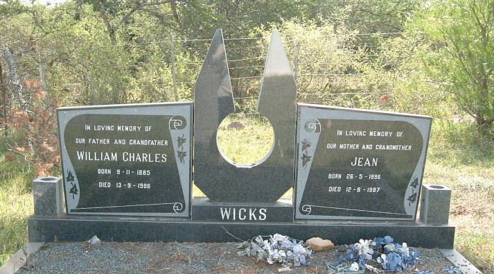 WICKS William Charles 1885-1986 &amp; Jean 1896-1987