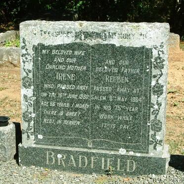 BRADFIELD Reuben -1964 &amp; Irene -1960