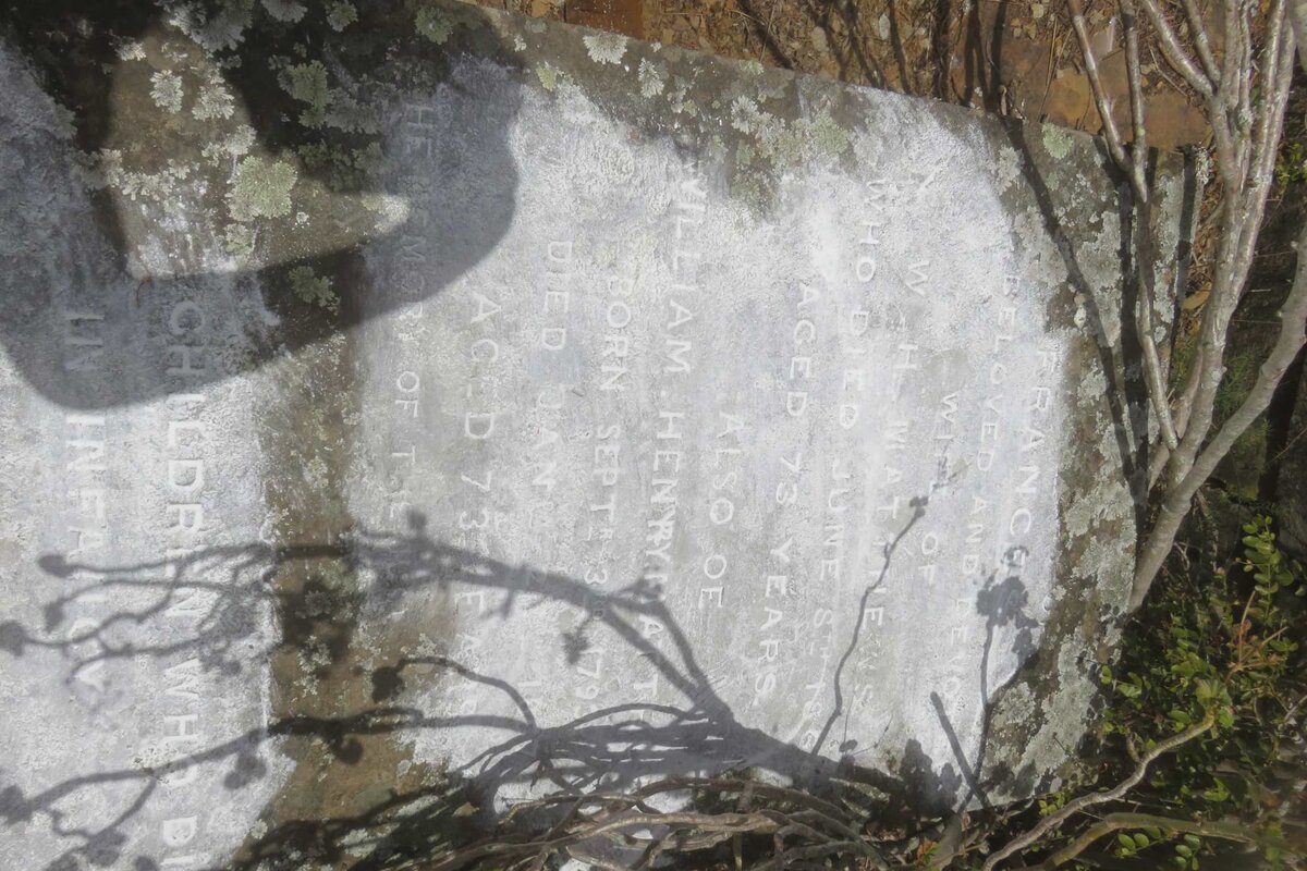 MATTHEWS William Henry 1788-1867 &amp; Frances -1864