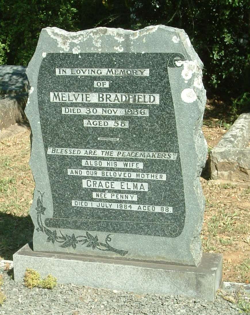 BRADFIELD Melvie -1936  &amp; Grace Elma PENNY -1984