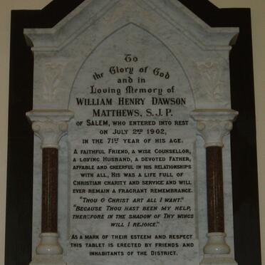 MATTHEWS William Henry Dawson  -1902